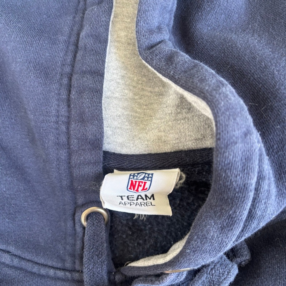 NFL Team Apparel Chicago Bears Hoodie Navy Gray Colorblock Large L Logo Pullover - Picture 4 of 6